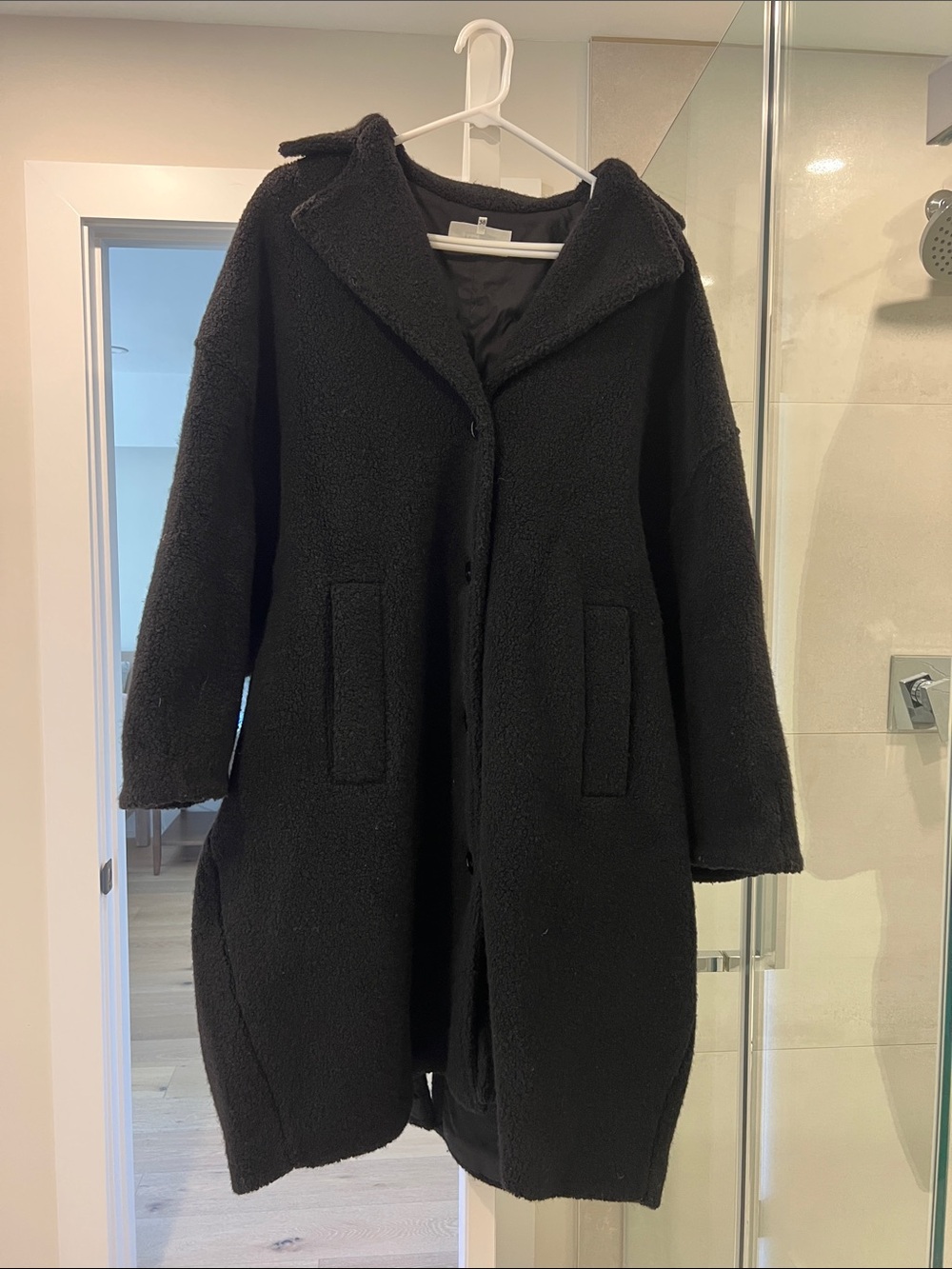 MM6 Maison Martin Margiela Oversized Black Teddy Coat